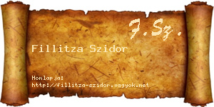 Fillitza Szidor névjegykártya